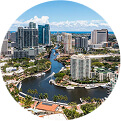 Aerial view of Fort Lauderdale waterfront representing Centella Florida medical imaging solutions
