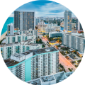 High-rise buildings along the Hollywood Florida coastline representing Centella Florida medical imaging solutions