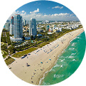 Aerial view of Miami skyline and beach representing Centella Florida medical imaging solutions