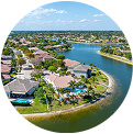 Aerial view of Pembroke Pines homes and waterways representing Centella Florida medical imaging solutions
