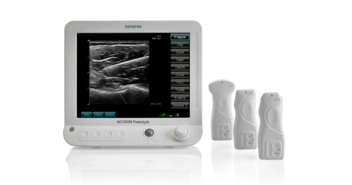 Siemens ultrasound machine and probes representing Centella ultrasound solutions as part of Miami medical imaging solutions